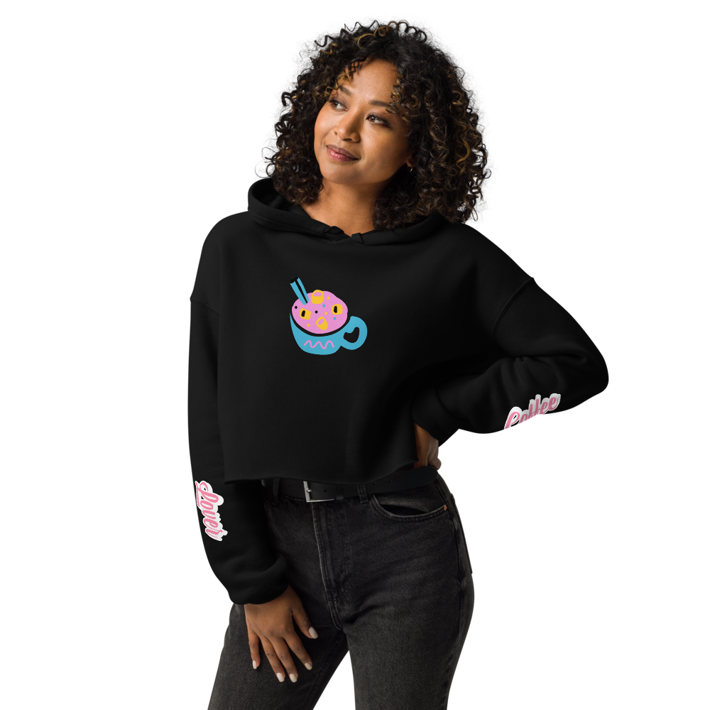 Justbizness "Coffee Lover" Crop Hoodie