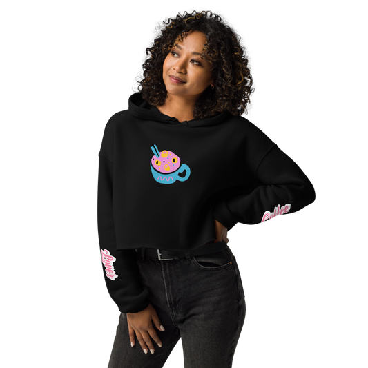 Justbizness "Coffee Lover" Crop Hoodie